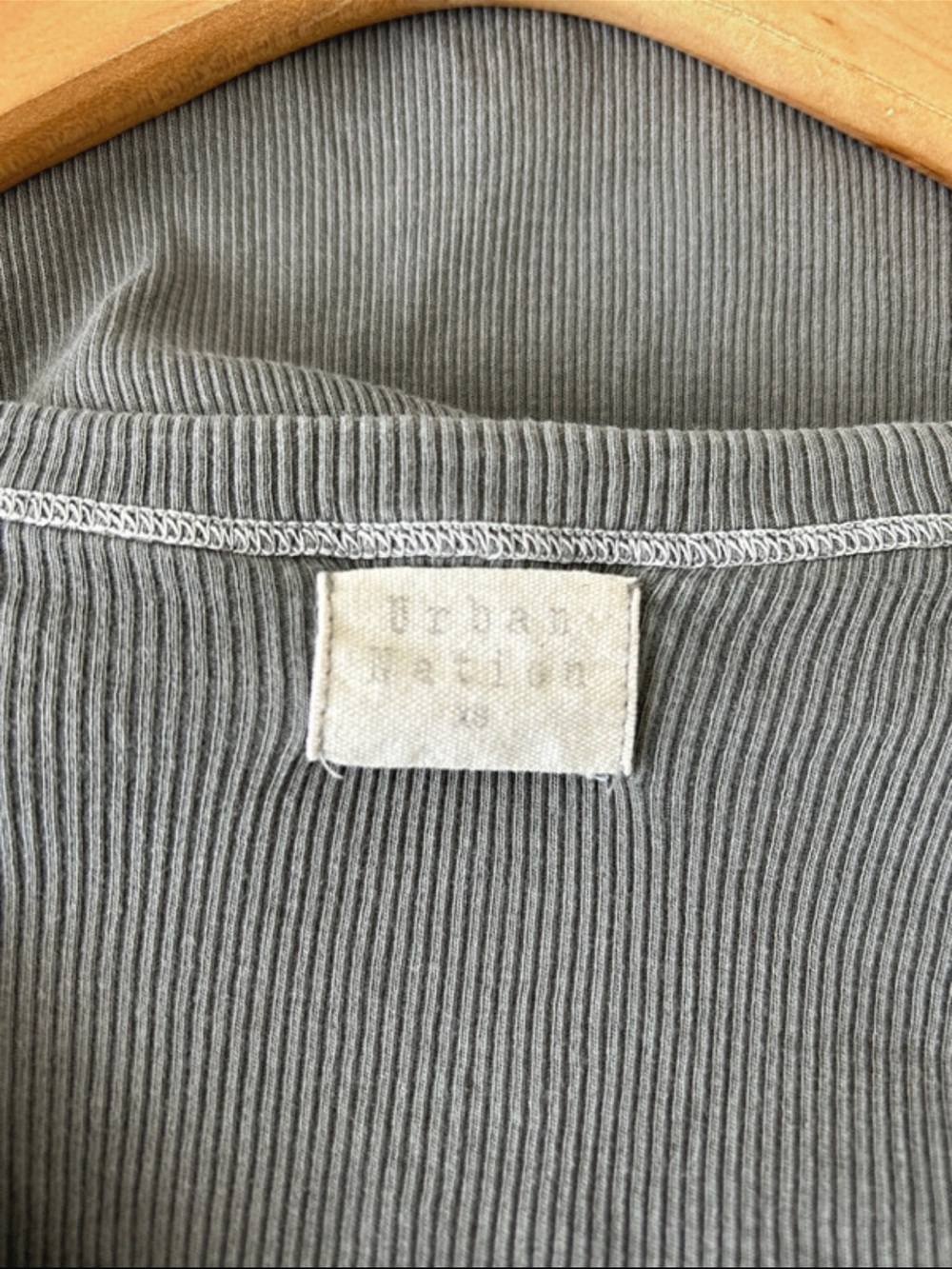 Urban Nation Short Sleeve Notch Henley Crop Top - Gray - Picture 3 of 3